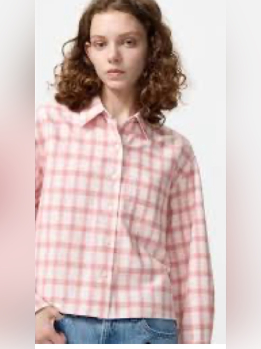 JW ANDERSON Pink and White Plaid Cotton Button-Down Shirt
